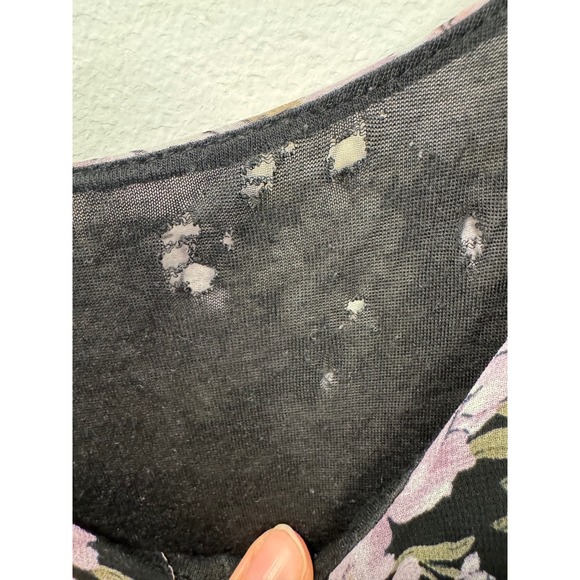 Brandy Melville Whimsygoth Floral Mini Dress Black Pink Spaghetti Strap OS - Picture 6 of 6